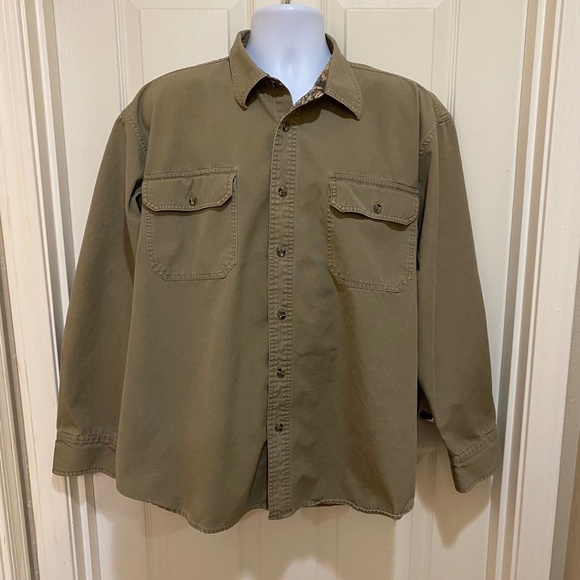 Cabela's Mens Hunting Shirt Button Down Long Sleeve Camo Elbow Sleeves Size XL - Picture 2 of 11